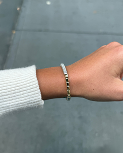 สร้อยข้อมือแบบบล็อกประดับเพชรทรงโค้ง 2.00 กะรัต ทองคำแท้ 18K 14K 10K เงินแท้ 925 รูปทรงเรขาคณิต ลูกบาศก์  สร้อยแบบโซ่  เพชรสร้างในห้องปฏิบัติการ สำหรับผู้หญิง - Product Image 3