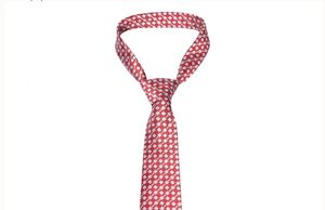 Corbata de Seda con Patrón Rojo y Blanco, Logotipo BNI, Corbata de Negocios - Product Image 1