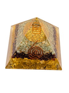 Orgone Citrine Pyramid With Natural Crystal point Copper layered Orgone pyramid Wholesale direct from Indian Manufacturer - Product Image 4