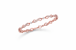 Bracelet jonc élégant pour femme en or 14 carats plaqué rhodium, serti de 73 diamants naturels taille brillant rond de 0,80 carat au total, très tendance - Product Image 4