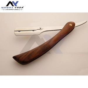 Rasoir à lame droite de haute qualité pour hommes, manche en bois, rasoir manuel de barbier pour le visage, le corps et la barbe - Product Image 3