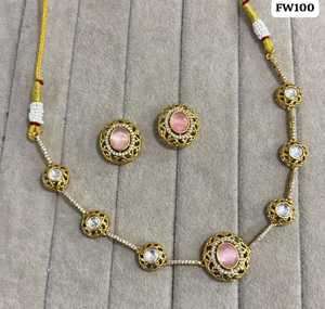 Nuevo Conjunto de Collar y Pendientes de Latón para Mujer, Chapado en Oro, para Uso Diario, Compromisos, Bodas y Fiestas - Product Image 2