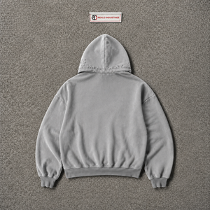 Sudadera con capucha plateada vintage al por mayor, diseño de estampado circular, bolsillo frontal, ropa casual de otoño, estilo urbano, jersey de tejido grueso - Product Image 6