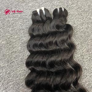 Paquetes alineados con cutícula, cabello humano Remy vietnamita virgen, extensión de cabello humano de onda profunda, máquina Natural cruda, extensiones de trama Doble - Product Image 3