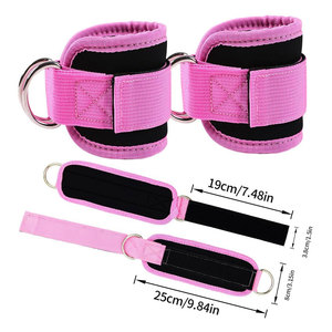 Adjustable Pink <b>Ankle</b> Guards with Metal Ring Hook and Loop Closure for Fitness <b>Support</b> - Product Image 2