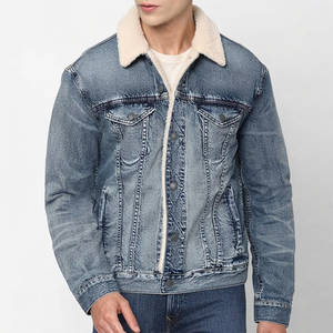 Wholesale <b>denim</b> <b>coat</b> in black <b>denim</b> featuring lined jacket Factory Price Private Brand Supply - Product Image 5