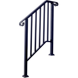 Barandillas Flexibles para Exteriores de 2-3 Escalones con Piquete # 2 Piezas de Hierro Forjado para Escaleras Exteriores - Product Image 1