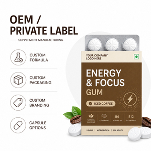 ผู้ผลิตหมากฝรั่งคาเฟอีนที่ใช้งานได้พร้อมวิตามิน L-theanine และ B - Product Image 3