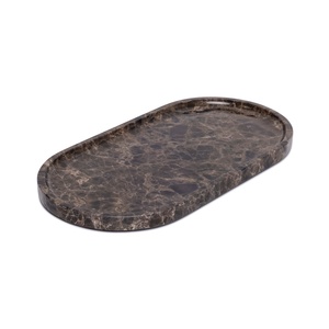 Premium Dark Brown Marble Square Tray Natural Stone Serving Platter Luxury Coffee <b>Table</b> Display Tray Handmade Decorative <b>Vanity</b> - Product Image 3