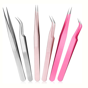 Pince à épiler anti-magnétique de haute qualité pour cils volumineux à 90 degrés, ensemble personnalisé avec étiquette privée, en acier inoxydable avec poignée en fibre pour cils - Product Image 4