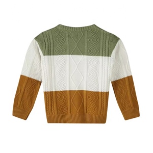 Pull respirant personnalisable pour garçons, vêtements de mode tricotés pour enfants, broderie boutonnée, perles, achat en ligne - Product Image 2