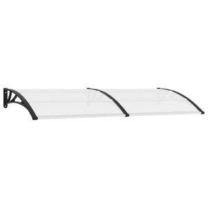 Toldo Negro para Puerta con Láminas Transparentes, Protección Solar con Soportes - Product Image 2