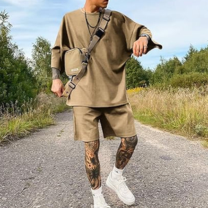 Mens Casual Cargo Shorts Set Manufacturer Cotton Summer Streetwear OEM ODM <b>Bulk</b> Supply - Product Image 4