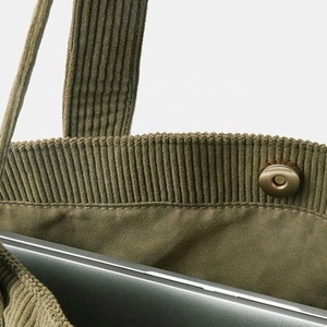 Sac fourre-tout en velours côtelé pour femme, vert olive, sac à bandoulière en coton côtelé, sac de shopping, fabricant - Product Image 4