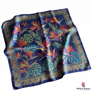 Pañuelo Cuadrado con Sensación de Seda, Impresión Personalizada, Ligero, Pañuelo de Moda para Mujer, Hijab, Fabricante OEM ODM, Personalización en Irlanda - Product Image 5