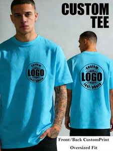 OEM/ODM Custom T-Shirts Men's Premium 100% Cotton Breathable Anti-Wrinkle Quick Dry Eco-Friendly Oversize Crew Neck Front 300g - Product Image 3