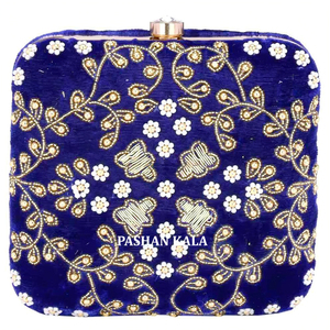 Top Quality <b>Crafts</b> Ladies Clutch Evening Clutch Bag Purse Indian Wedding Christmas Party Handbag Evening Clutches Gifts Items. - Product Image 1