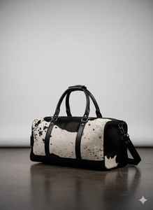 Sac de voyage en cuir véritable style western avec fourrure de vache, marque privée LHDB-0165 - Product Image 3