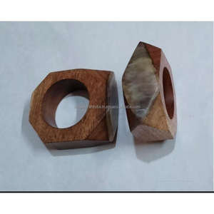 Anillos de Servilleta Modernos de Resina Epoxi al por Mayor, Decoración de Mesa para Bodas y Fiestas, Ecológicos, Forma Geométrica, Artesanía Única de la India, Personalizables - Product Image 2