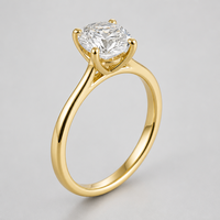 Bague de Fiançailles Solitaire en Argent 925 Plaqué Or 18K de Luxe, Zircon Ovale 3 Carats 5A, Vente en Gros pour Femme