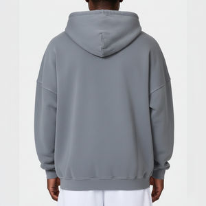 Sweat à capuche streetwear de luxe personnalisé avec logo brodé 2026, en molleton vintage délavé, coupe oversize, 100 % coton - Product Image 4