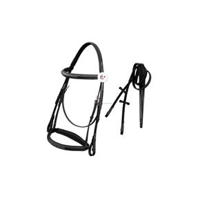 Filete de cuero de brida de caballo de alta calidad con Riendas de goma Productos duraderos para caballos - Product Image 1