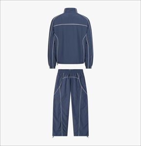 Custom Mesh Lining Zip-Up Streetwear Hoodie and Short Sportswear 2-Piece Windbreaker Shorts and Jacket Tracksuit for Men - Product Image 2