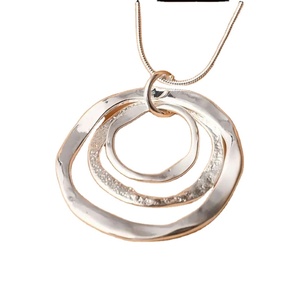 Boho จี้ almunium 3วงกลมทำด้วยมือเครื่องประดับสร้อยคอมหาสมุทรสำหรับผู้หญิง - Product Image 1