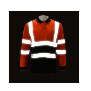 Polo de travail pour homme à manches courtes, bicolore, avec bandes réfléchissantes et logo personnalisé – Meilleure vente - Product Image 2