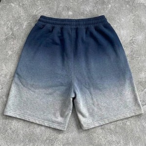 Shorts de survêtement dégradé bleu-gris pour hommes, décontractés, avec cordon de serrage, en coton doux, pour l'été, style athlétique et streetwear - Product Image 2