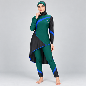 Ensemble Burkini 4 Pièces Tendance et Modeste avec Logo Avant, Respirant, Séchage Rapide, Bas Taille Haute - Product Image 6