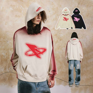 Custom Hoodies for Men Bleaching Graphic Oversized Hoodie Pullover Long Sleeve Printed Sweatshirt Cotton Casual Wear - Product Image 5