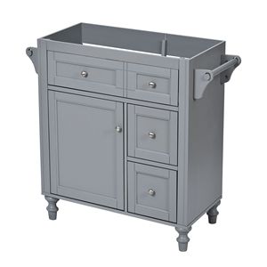 Modern 30-Inch Bathroom Vanity <b>Storage</b> Cabinet with <b>2</b> <b>Drawers</b> and Tipout <b>Drawer</b> Sink Not Included Contemporary Style - Product Image 5