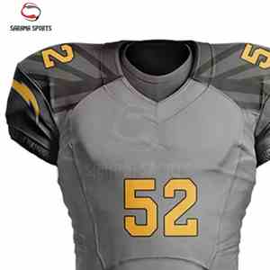 Ensemble de vêtements de sport personnalisés, respirant, à séchage rapide, coupe ajustée, uniforme de football américain pour adultes - Maillot et short - Product Image 2