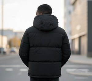 Chaqueta Bomber Impermeable con Capucha para Hombre, 100% Poliéster, de Alta Calidad, con Cuello Alto, Estampado Personalizado, Ropa Urbana de Invierno 2026 - Product Image 4