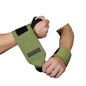 สายรัดข้อมือผ้าฝ้ายสำหรับยกน้ำหนัก ขนาด 12 นิ้ว สายรัดข้อมือสำหรับผู้ชายและผู้หญิง ปรับได้ กันลื่น สายรัดออกกำลังกาย ขายส่ง - Product Image 4