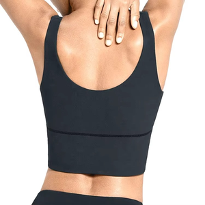 Nuevo Diseño de Ropa Deportiva al por Mayor, Top Deportivo, Color Nude, Suave, Escote Profundo en V, Espalda Descubierta, para Gimnasio, Entrenamiento, Yoga, Sexy, para Damas - Product Image 6