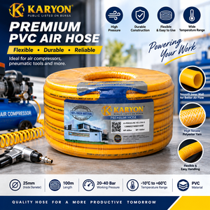 Tuyau d'air en PVC jaune renforcé 100m, flexible, haute pression, pour outils pneumatiques, compresseur d'air robuste - Product Image 2