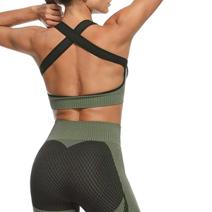 Ensemble de yoga pour femmes de haute qualité, solide, réversible, grande taille, extensible, respirant, sans couture, avec taille élastique - Product Image 5