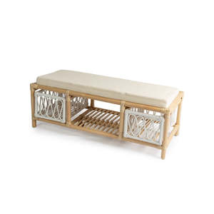Timeless Rattan <b>Bench</b> <b>Storage</b> Organizer Woven <b>Storage</b> <b>Bench</b> Decorative Seating <b>Bench</b> Stylish <b>Bench</b> For <b>Bedroom</b> <b>Storage</b> Solution - Product Image 2