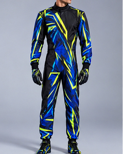 Traje de Carreras de Karting para Hombre, de Secado Rápido, Impermeable, con Estampado por Sublimación, Poliéster/Nailon, Manga Larga, Negro, Azul, Amarillo, Precio Económico, OEM - Product Image 2