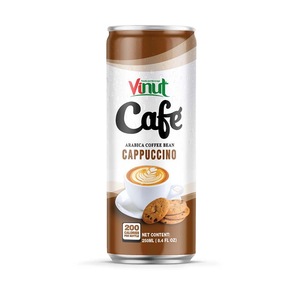 กาแฟคาปูชิโน่จากเมล็ดอาราบิก้า บรรจุกระป๋องอะลูมิเนียม 250 มล. ยี่ห้อ VINUT สำหรับผู้ค้าส่ง ผู้นำเข้า ผู้จัดจำหน่าย รับผลิตแบบ OEM ODM - Product Image 1