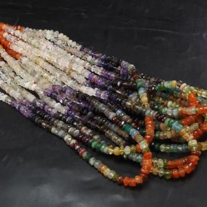 ลูกปัดพลอยหลากชนิด-ขัดเงาเรียบ-ทำด้วยมือ-ทรงกลม-ร้อยเป็นเส้น 16 นิ้ว ขนาดประมาณ 5 มม.-อุปกรณ์สำหรับผู้ค้าส่ง-หินธรรมชาติ - Product Image 1