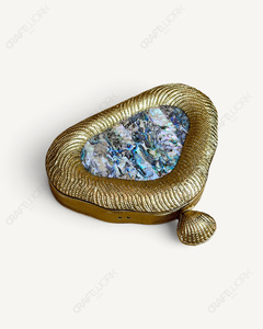 <b>Abalone</b> <b>Shell</b> Clutch Bag | Handmade Gold Seashell Minaudiere | Luxury Bridal Wedding Evening Purse for Women - Product Image 4