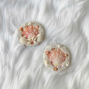 Espejo de Mano con Conchas Marinas y Perlas, Estilo Veraniego Costero, Mini Espejo Compacto para Decoración y Regalos Inspirados en la Playa, de Vietnam - Product Image 3