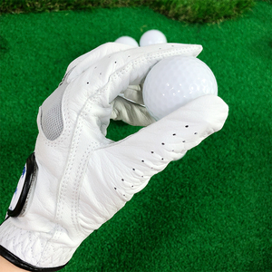 Gants de golf unisexes pour droitier en cuir véritable, respirants, anti-humidité, antidérapants, avec poignées légères, pour le sport, avec logo - Product Image 6