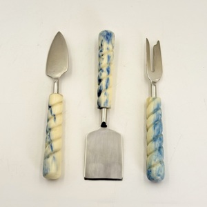 Juego de cuchillos para queso de diseño moderno en acero inoxidable con mango de resina, fabricado por R B Overseas con calidad excepcional y larga duración. - Product Image 4