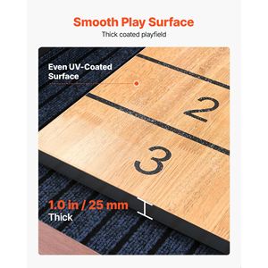 Tavolo da gioco 2-in-1 da 3,6 m per Shuffleboard e Bowling, Finitura in Legno Rustico, Resistente ai Graffi - Product Image 4