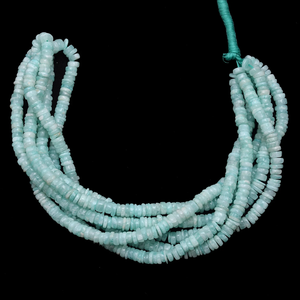 Perles Heishi lisses en Amazonite AAA de 5 mm, pierres précieuses semi-précieuses naturelles, perles intercalaires rondes en forme de pièce de monnaie pour la fabrication de bijoux - Product Image 1
