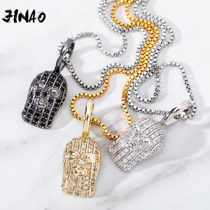 925 Silver Mask Pendant Zircon Hiphop Jewelry Gift <b>Iced</b> <b>Out</b> Moissanite Pendants Charm Gold Bling Cuban Link <b>Chain</b> Mens Womens - Product Image 6